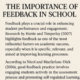 L'importance du feed-back à l'école